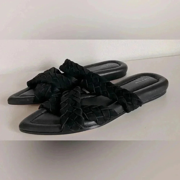 NWOB Rag & Bone Lewis Black Pointed Toe Leather Sandal 37 - Picture 2 of 8